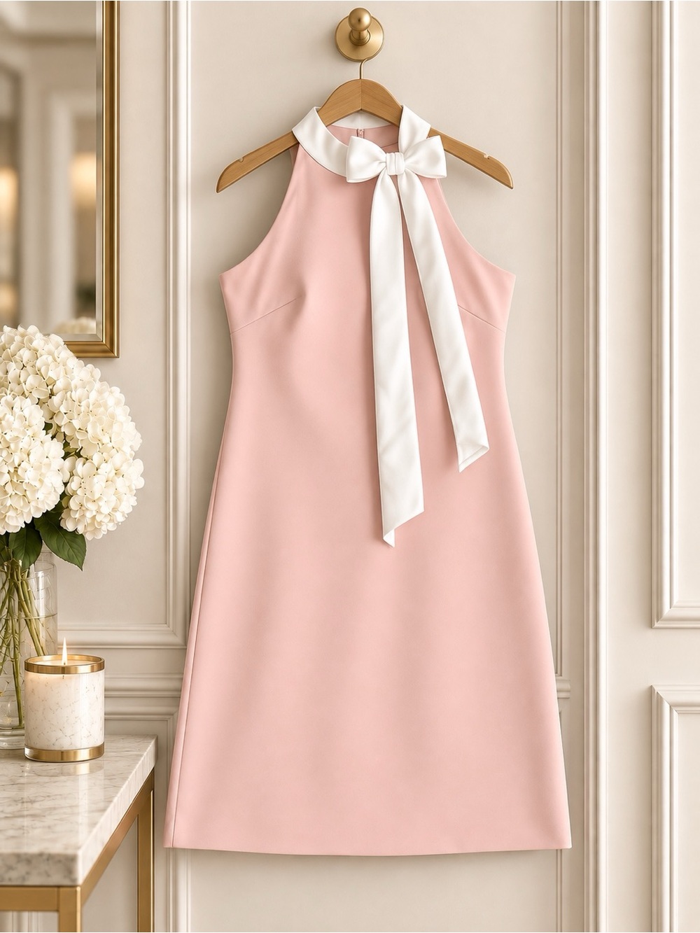 Vince Camuto Blush Pink Bow Neck Halter - Picture 2 of 4